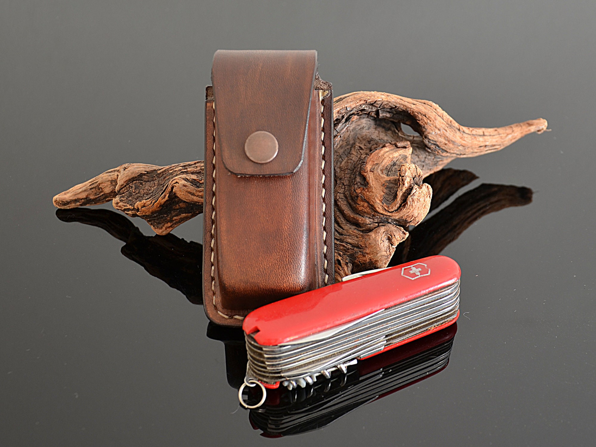 Swiss Army Leather Knife Sheath Pouch Custom Engraved - Etsy
