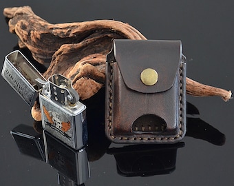 Custom Sized Wet Molded Leather Lighter Case Personalized Lighter Sleeve Belt Pouch