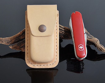 Natürliche Pflanzlich gegerbte Leder Schweizer Armee Champion Tasche Klappmesser Scheide