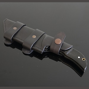 Custom Built Tanto Horizontal Belt Leather Knife Sheath