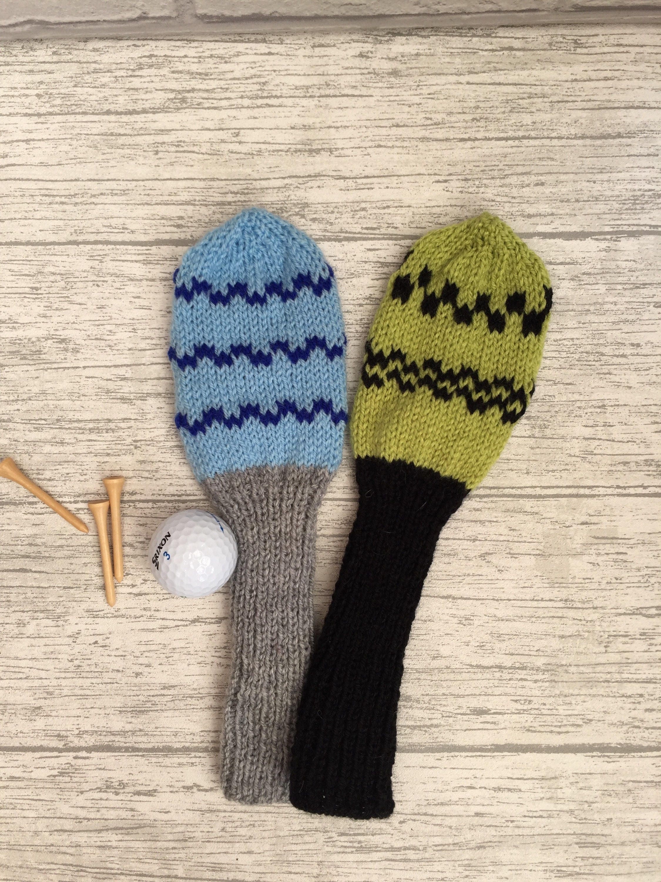 Golf headcover Golf club head cover set knit headcovers Etsy