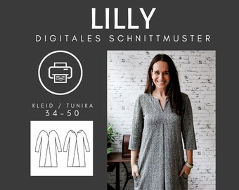 Lilly Schnittmuster Damen Kleid 36-50 (Deutsch)