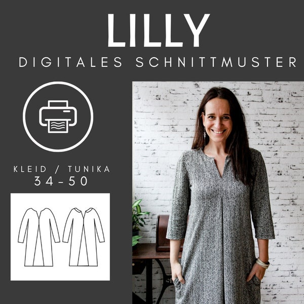 Lilly Schnittmuster Damen Kleid 36-50 (Deutsch)