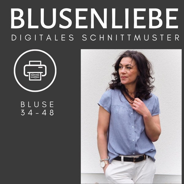 Sewing pattern blouse with tucks (German)