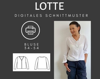 Lotte - Schnittmuster Damen Bluse 34-50 (DEUTSCH)