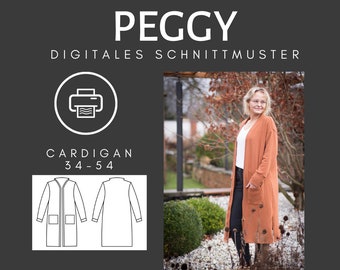 Sewing pattern cardigan easy to sew for beginners