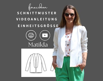 Casual sweat blazer, pdf. Sewing pattern 34-54 Language: German