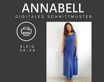 Annabell- Schnittmuster Damen Kleid 34-50 (DEUTSCH)