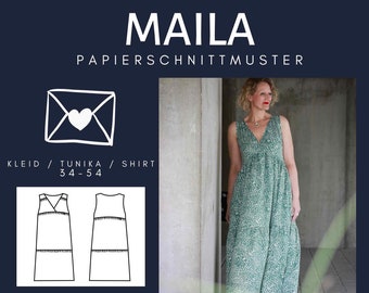 Maila - paper pattern women's boho summer dress 34-54, German