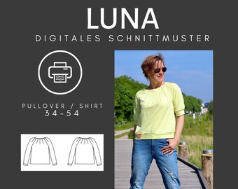 Schnittmuster Pullover Shirt Biesen