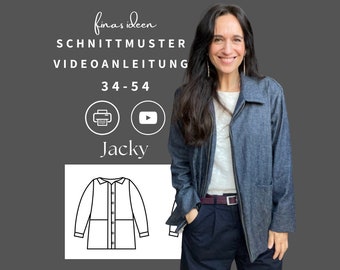 Cardigan, Jacke Weste , pdf Schnittmuster Damen in den Gr. 34-54, für Cord, Baumwolle