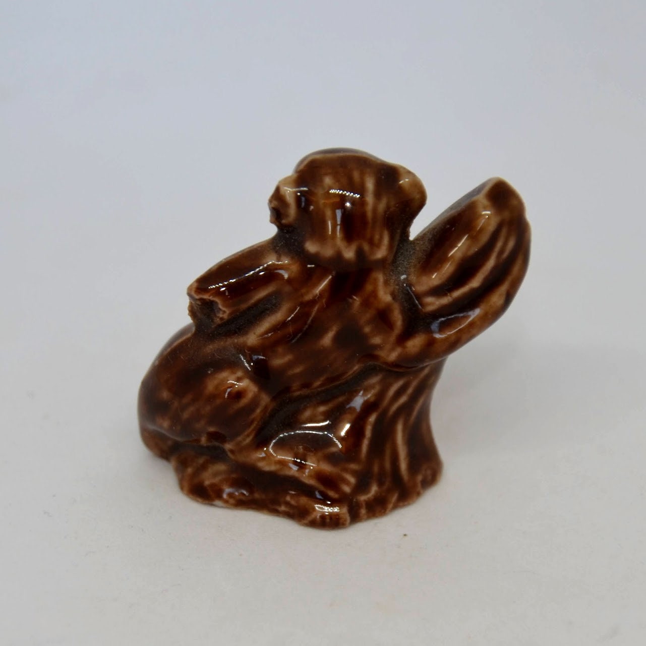 Vintage Wade Whimsies Brown Monkey in Tree Collectible