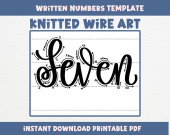 Knitted Wire Art Template, 1-9 Numbers for Knitting Rope Tricotin I-Cord, Wire Art Guide, Instant Download PDF Bundle
