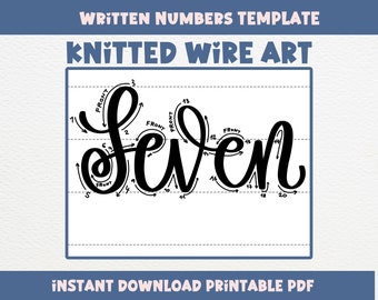 Knitted Wire Art Numbers Template: I-Cord Knitting Guide (PDF Bundle)
