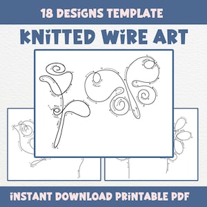 Knit Wire Art Template, Various Designs for Knitting Rope Tricotin Guide,  Flowers Animals Instant Download PDF