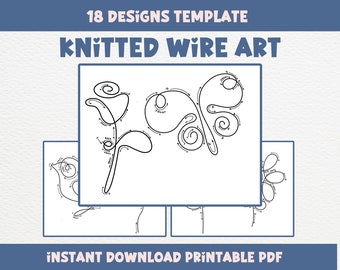Modèle d'art en fil de fer à tricoter, divers modèles pour corde à tricoter guide en tricot, fleurs animaux téléchargement immédiat PDF
