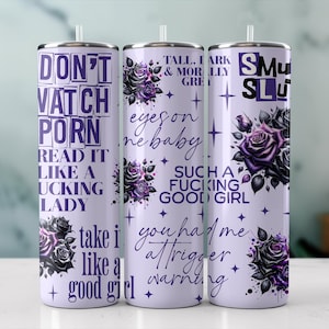 Smut Tumbler Wrap PNG: Graue Romantik Design (Digitaler Download)