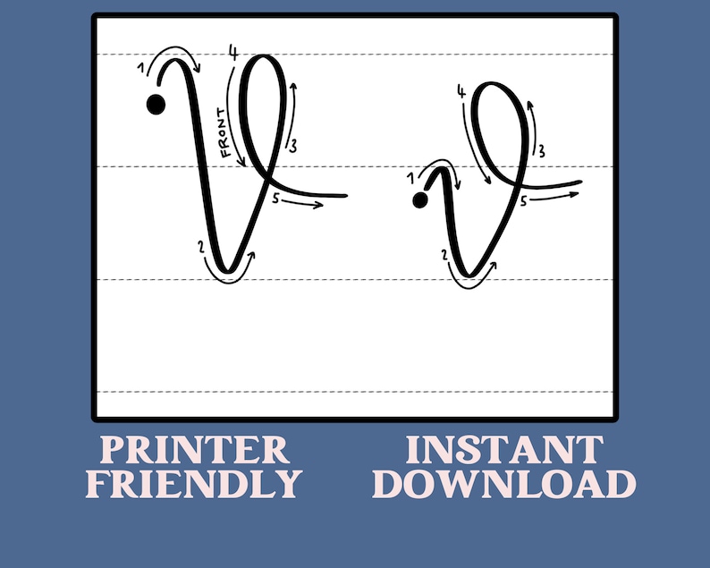 Knitted Wire Art Letter Template, Calligraphy Guide, Uppercase & Lowercase Alphabet Tutorial, Instant Download PDF image 3