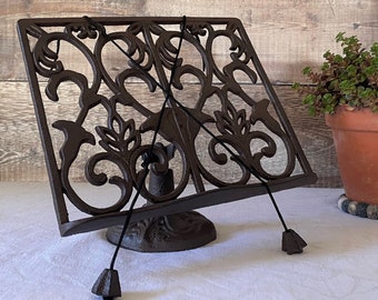 Cast Iron Floral Cookbook Stand