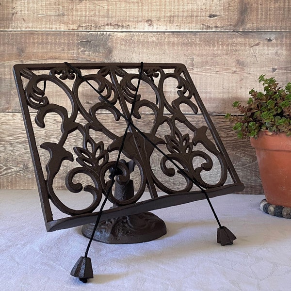 Cast Iron Floral Cookbook Stand