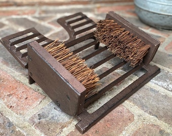 Classic Cast Iron Boot Jack, Scraper and Brush