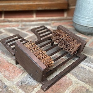 Classic Cast Iron Boot Jack, Scraper and Brush image 1