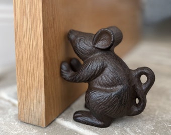 Cast Iron Mouse Decorative Doorstop or Pair of Bookends