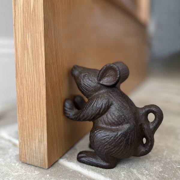 Cast Iron Mouse Decorative Doorstop or Pair of Bookends