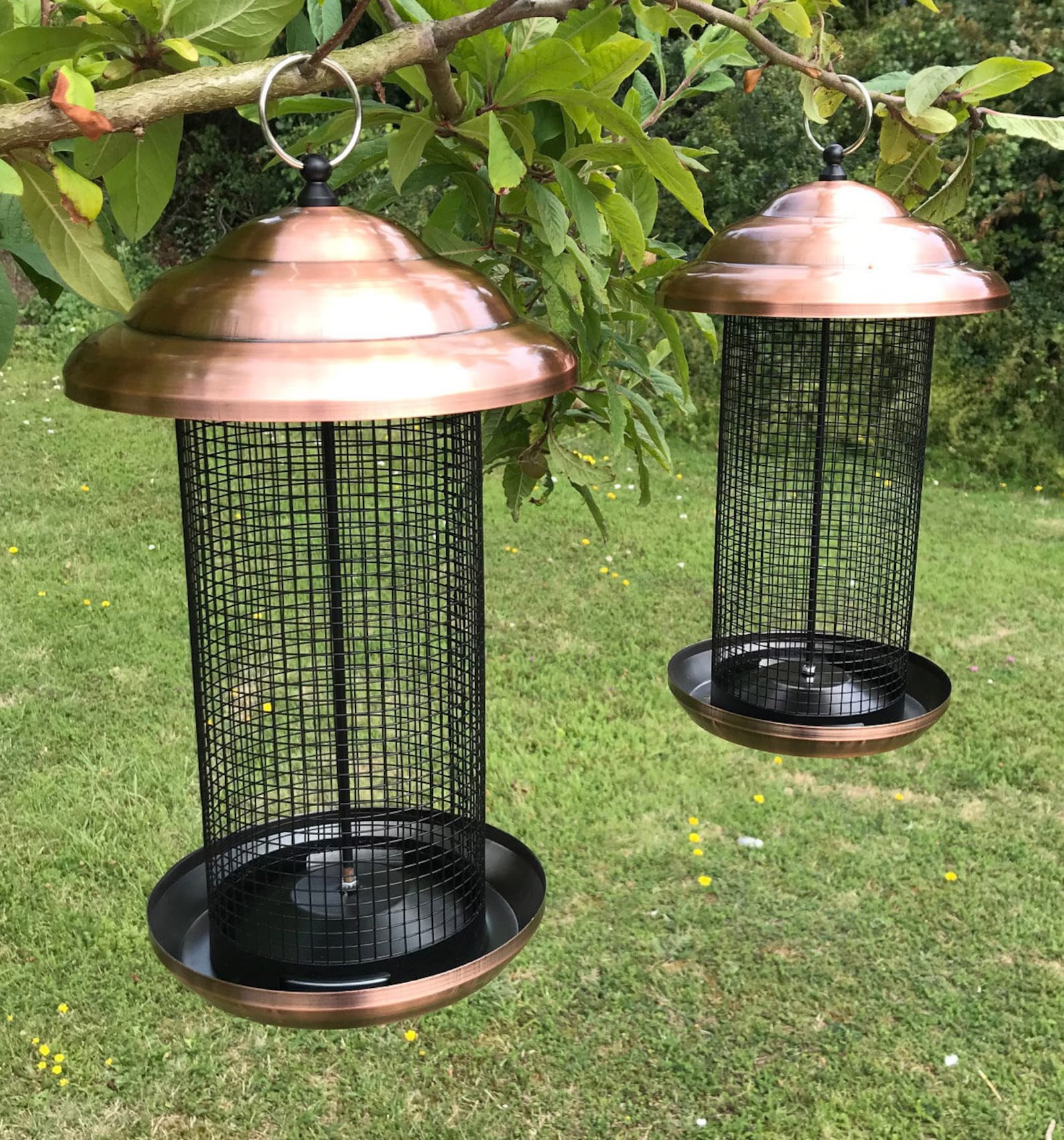 Copper Extra Large Hanging Metal Bird Nut Feeder Etsy UK