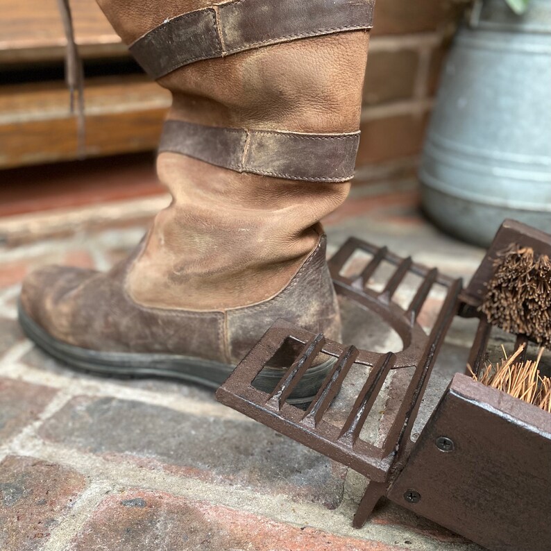 Classic Cast Iron Boot Jack, Scraper and Brush image 3