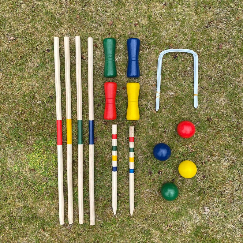 Wooden Croquet Game for 4 Players Etsy UK