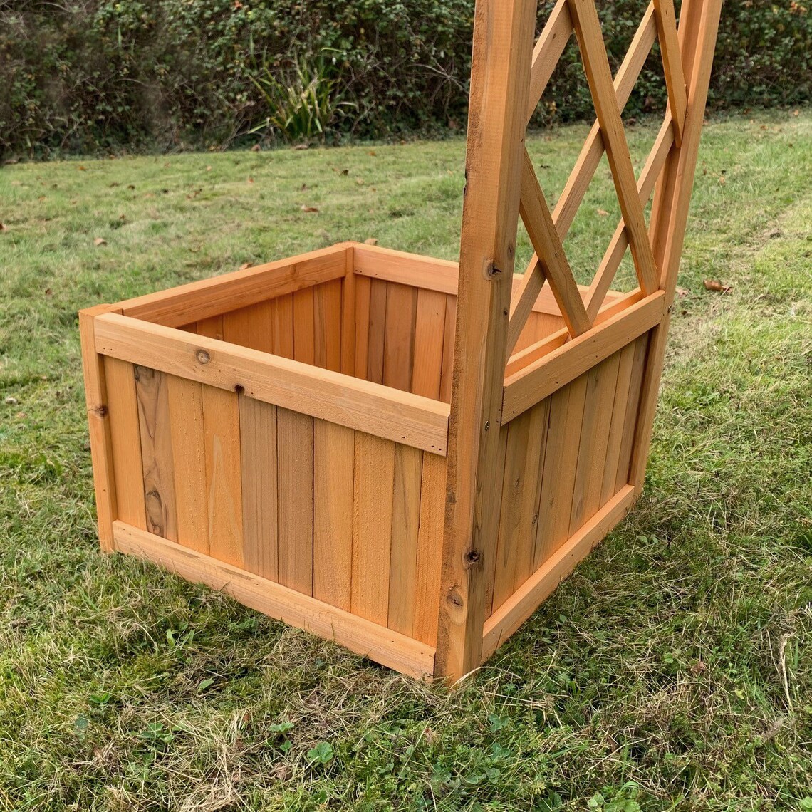 Tall Wooden Garden Planter With Trellis set of 2 Etsy UK