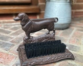 Cast Iron Dachshund Dog Boot Brush Shoe Scraper