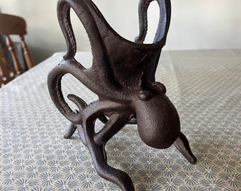 Cast Iron Octopus Shaped Wine Bottle Holder