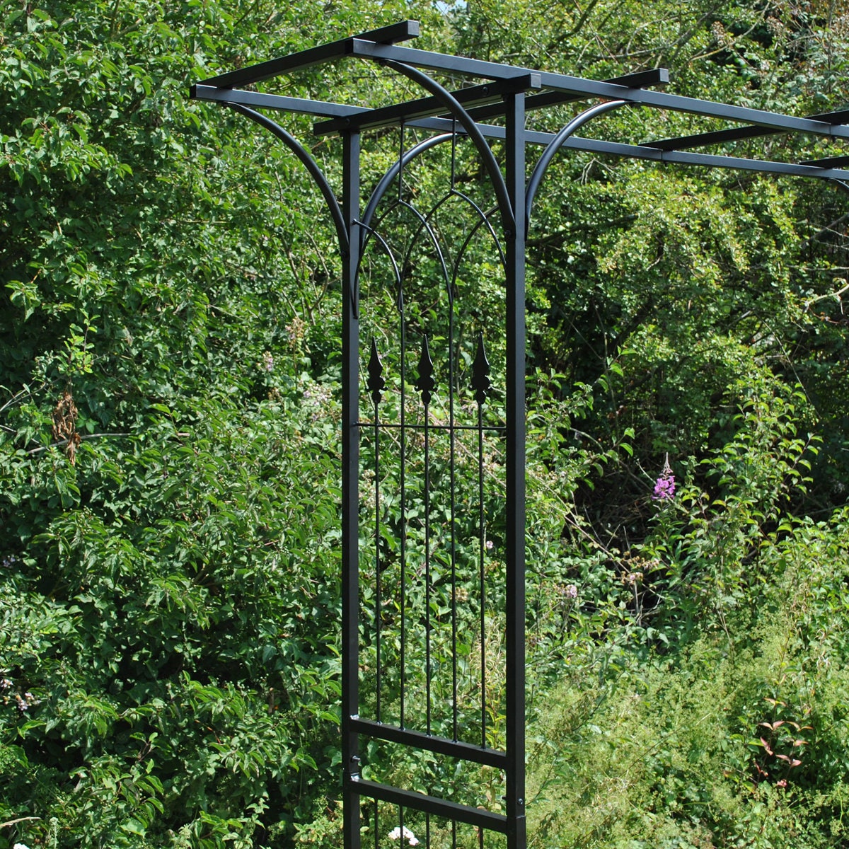 Metal Fleur De Lys Garden Arbour Style Arch With Ground Spikes Etsy UK