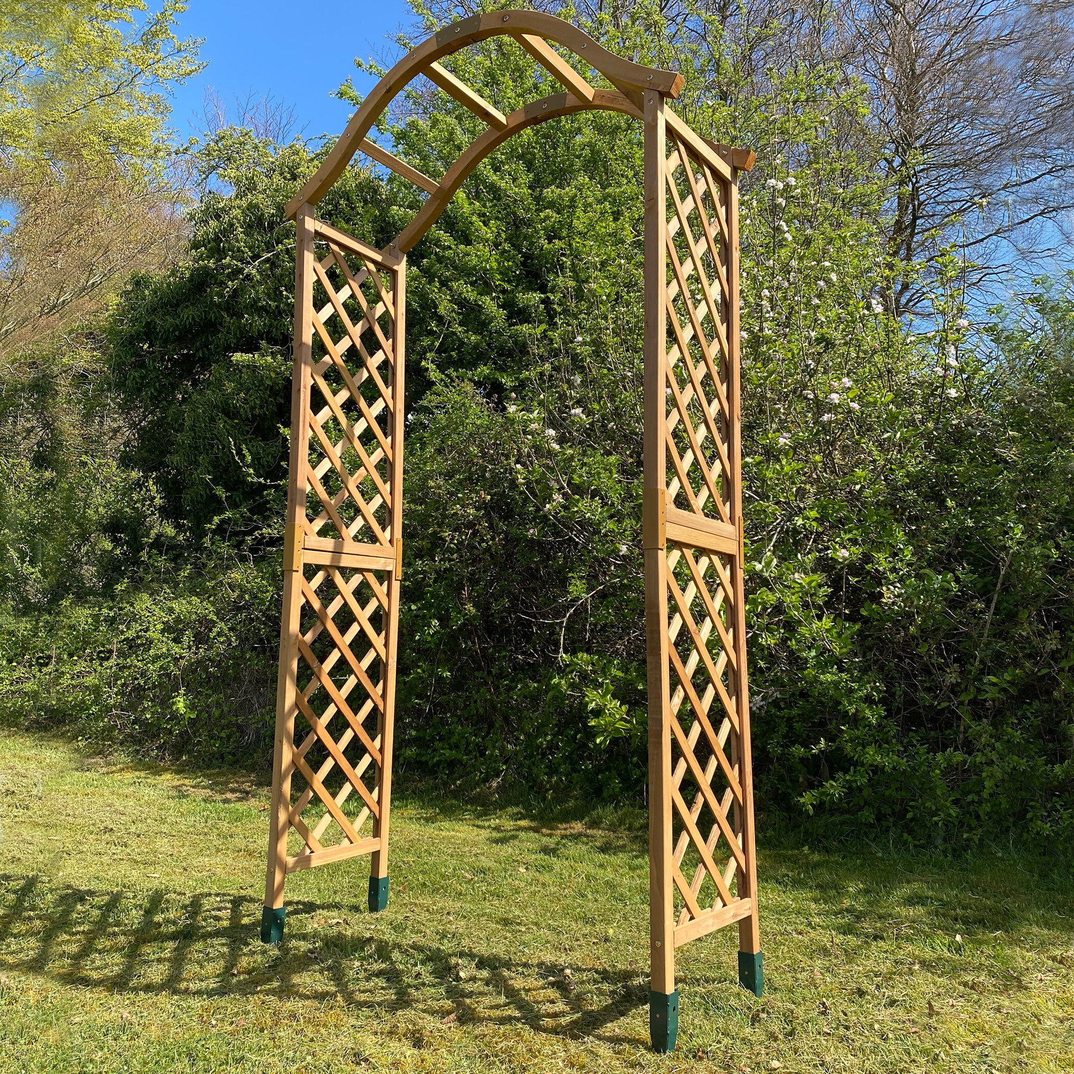Wooden Elegant Garden Arch With Ground Spikes - Etsy UK