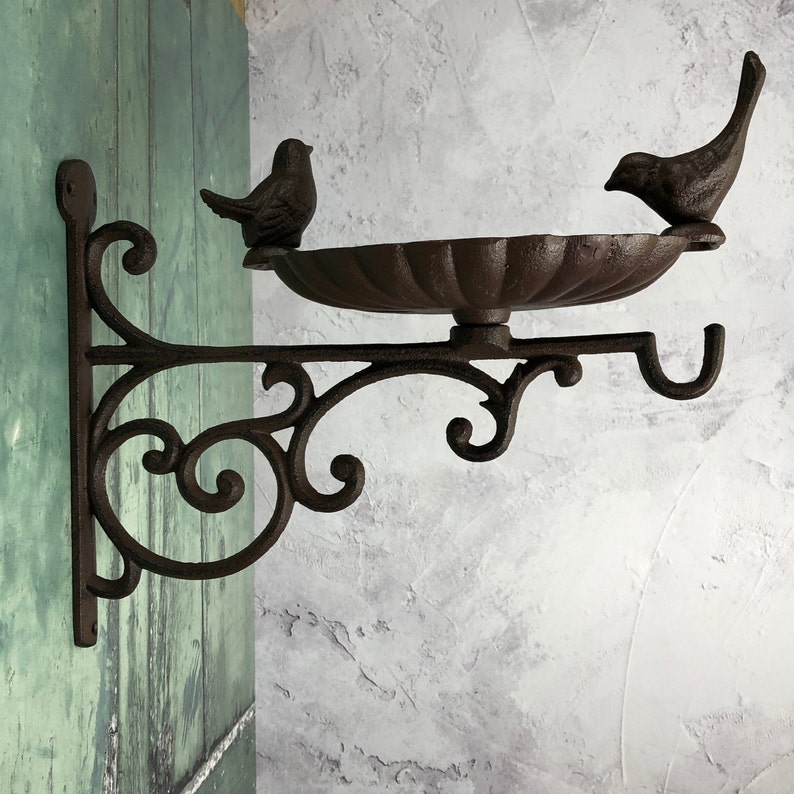 Conwy & Venus Cast Iron Wall Mounted Bird Feeder Bath set of Etsy