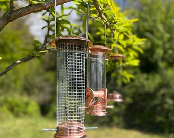 Copper Style Hanging Bird Feeders Seed, Nut and Fatball (Set of 3)