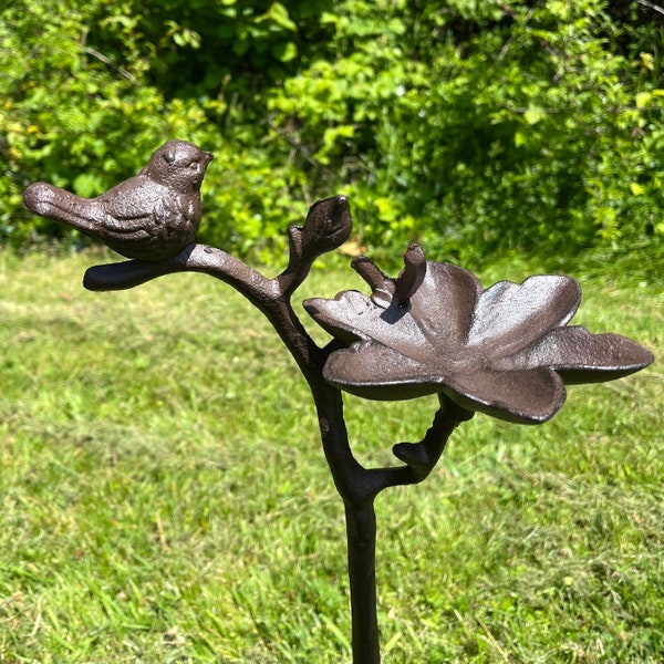 Ornate Cast Iron Wild Bird Flower Shape Dish Bird Feeder