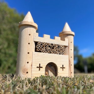 Wooden Castle Fort Insect Hotel Habitat for Bees & Butterflies