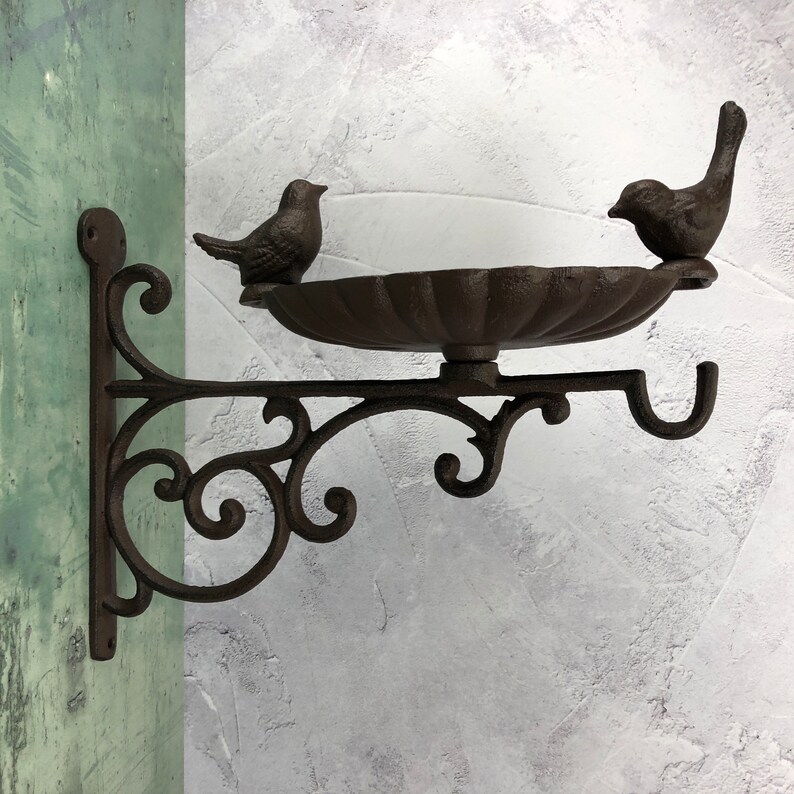 Conwy & Venus Cast Iron Wall Mounted Bird Feeder Bath set of Etsy