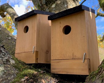 Traditional Wooden Bird Nest Box Birdhouses with Removable Bases