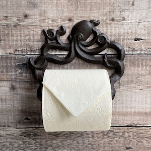 Wall Mounted Octopus Loo Roll Holder in Cast Iron