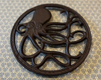 Cast Iron Octopus Themed Trivet