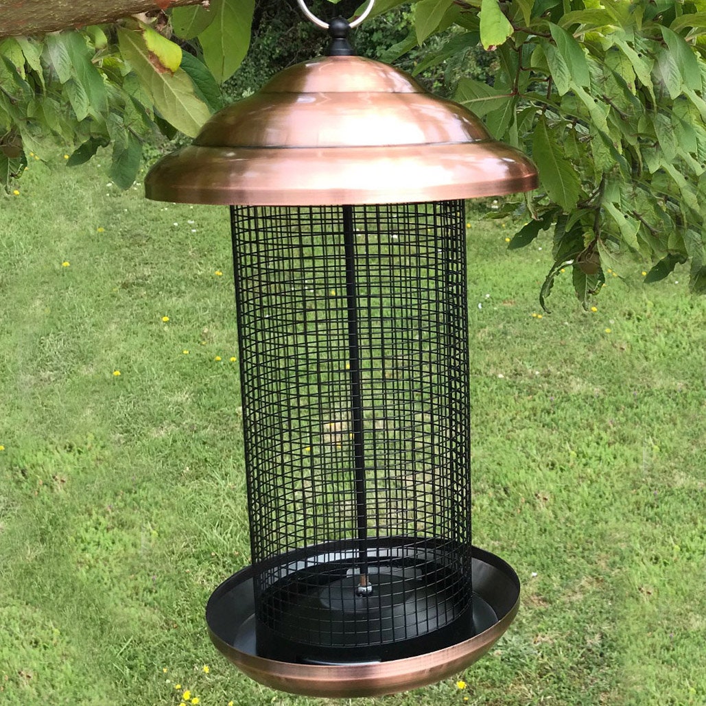 Copper Extra Large Hanging Metal Bird Nut Feeder Etsy UK