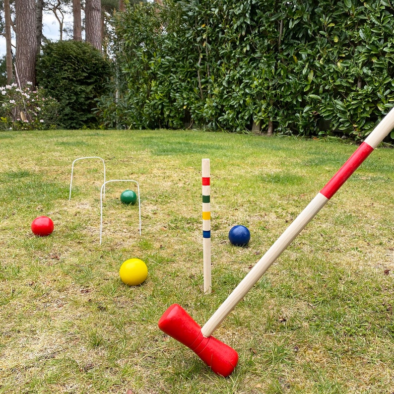 Wooden Croquet Game for 4 Players Etsy UK