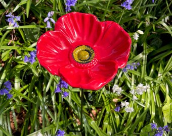 Cast Iron Poppy Flower Dish Wild Bird Feeders