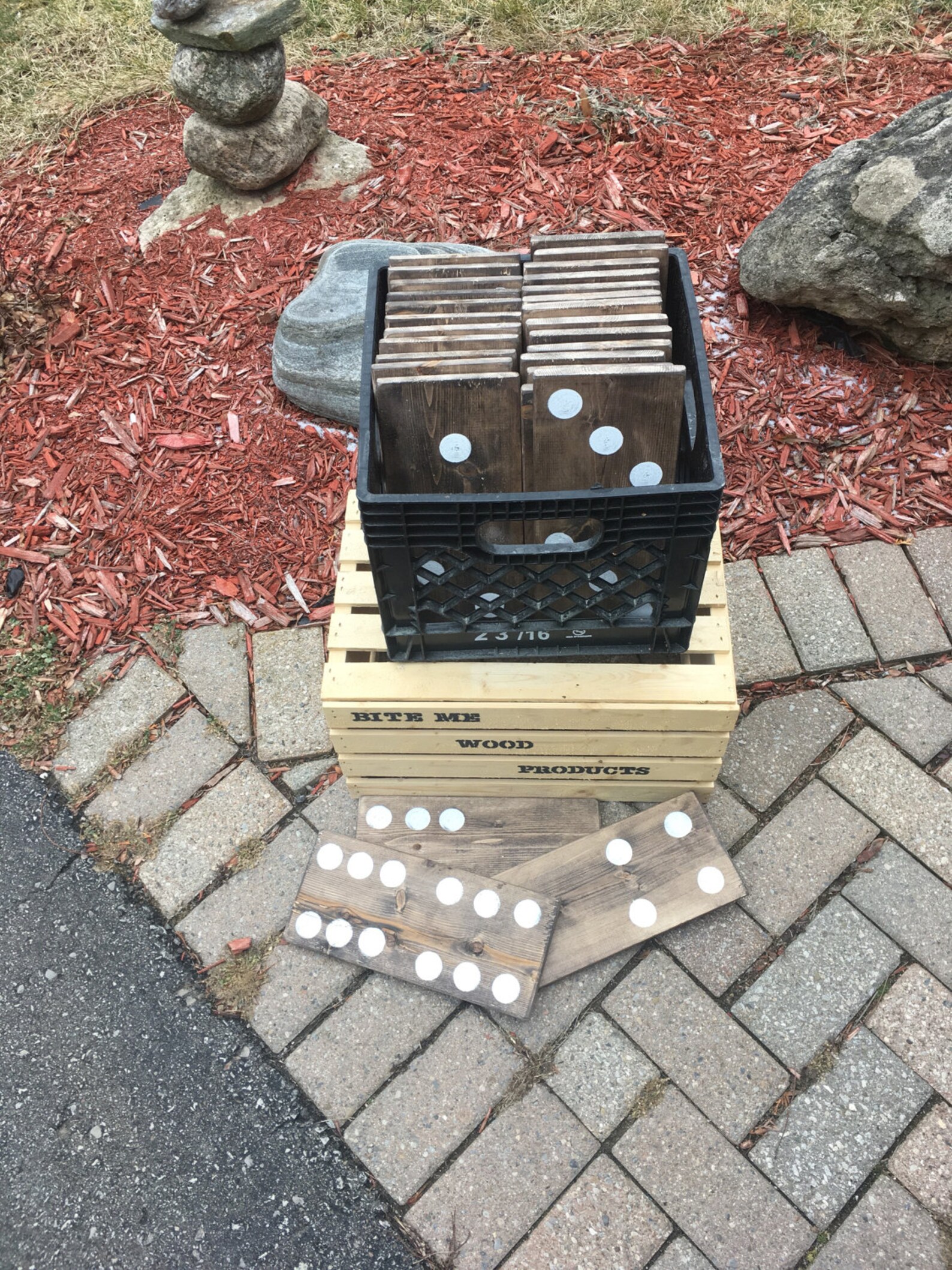 Giant Yard Dominoes Set Lawn Dominos Wood Dominos Set Etsy