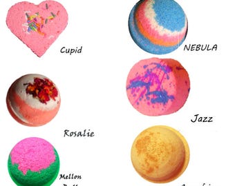 Bath Bomb Set of 6 BIG Bath Bombs -Ultra lush and luxurious skin softening handmade