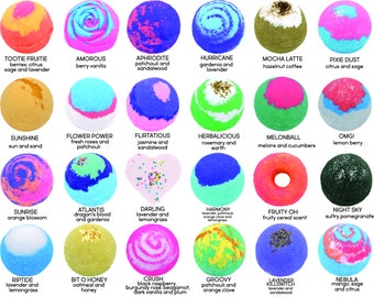 4 pack BATH BOMBS - Handmade FIZZIES - 4.5 oz - Giftset - Mix and Match - Assorted Scents